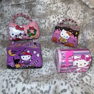 Hello Kitty Pink and Purple Kids Tin Purse Set